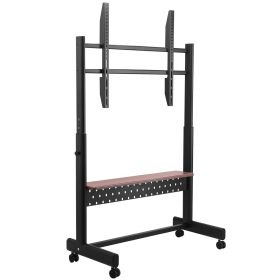 Vevor Heavy-Duty Mobile TV Stand for 55-100" Screens - Height Adjustable Cart with Media Tray