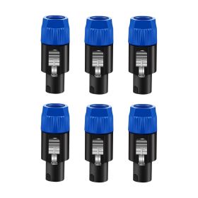 5 Core 4 Pole Speakon Connector 6 Pieces with Twist Lock Audio Jack Male Plug ?Loud Speaker to Amplifier Plug - 4 Conductor Speak-On Cable Adapte