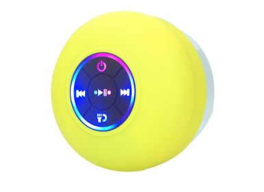 BTS07 Large Suction Cup Waterproof Bluetooth Audio With Light (Color: Yellow)
