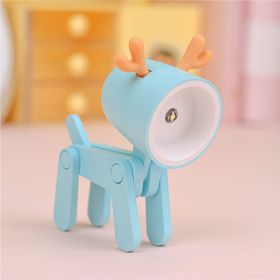 Mini Cute Animal Pet Dogs Deer Designer Led Night Light Table Lamp Kids Toys Gift For Birthday/Easter/Boy/Girlfriends (Items: Deer, Color: Blue)
