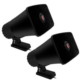 5Core PA Speaker Pair 5x8" 65W Bull Horn Loud Audio 8Ohm Outdoor Speakers System (Color: Black)