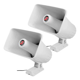 5Core PA Speaker Pair 5x8" 65W Bull Horn Loud Audio 8Ohm Outdoor Speakers System (Color: White)