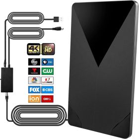 Indoor Outdoor HDTV Antenna 2025 Upgrade, Digital TV Antenna with Signal Booster, Long Range up to 2000 Miles, Supports 4K/1080P, 35ft Cable (Color: Black)