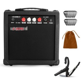 5 Core Guitar Amp 20W Electric Portable Mini Amplifier w Built in 6.5" Speaker Aux Headphone Jack (size: 20W Black)