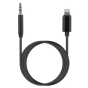 IOS 8 Pin to 3.5mm Aux Car Audio Adapter Cord 3.5mm Headphone Jack Adapter Fit For iPhone 13/12/11/XR/XS/X/8/7/6 Plus/SE/iPad Pro/Air/mini/iPod T (Color: Black)