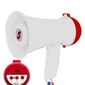 5 Core Megaphone Bullhorn Speaker 15W Mini Battery Power Bull horn w Siren 400 Yard Range - HW 1 (SKU: HW 1)