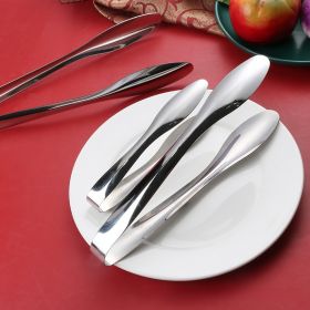 Stainless Steel Food Tongs for Kitchen and Commercial Use - Heat-Resistant BBQ Grill Tongs, Suitable for Steak, Meat and Grilling (size: small size)
